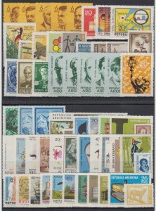 ARGENTINA 1969-70 ISSUE FROM BOTH YEARS 59 STAMPS MNH F,VF 