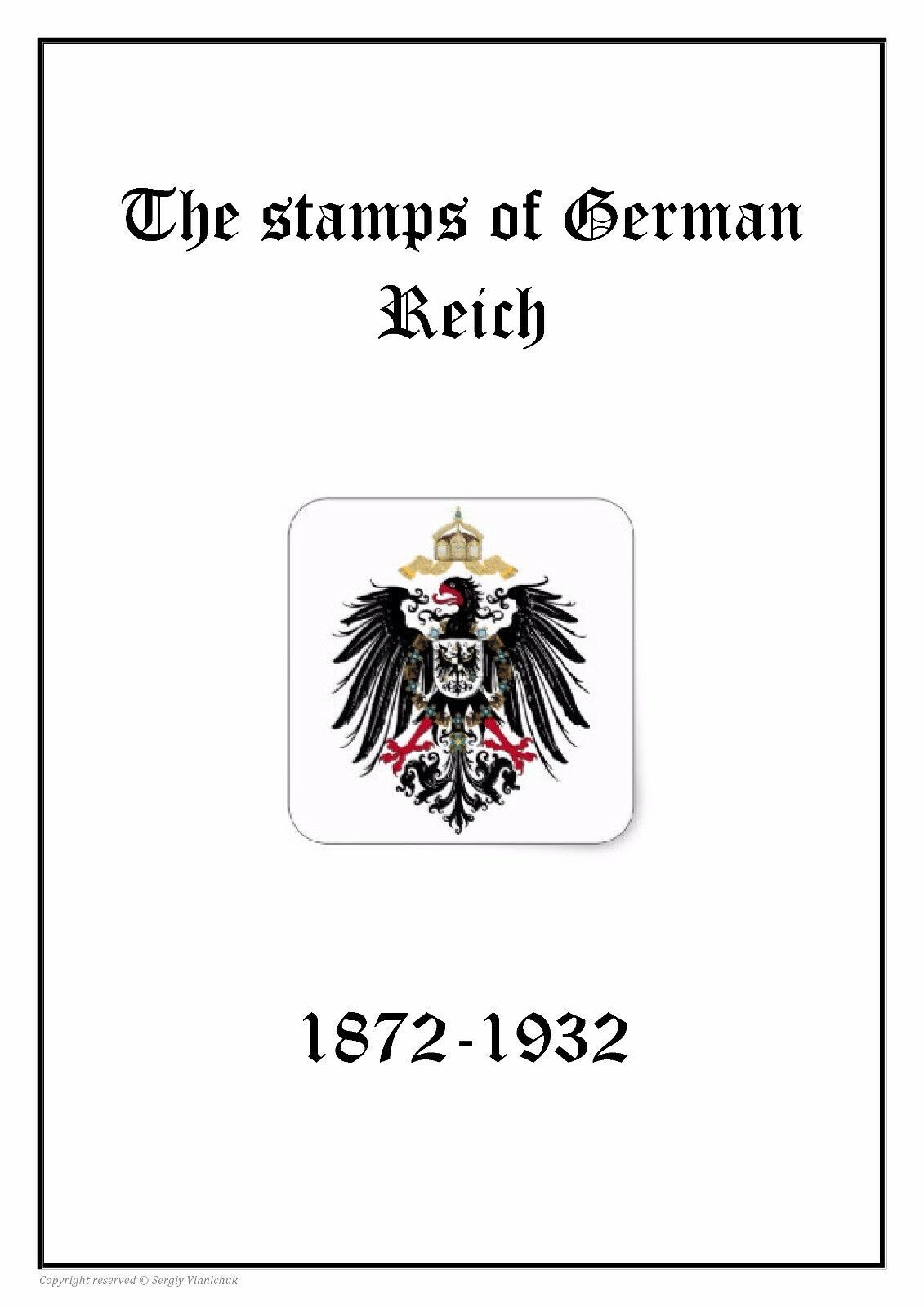 GERMANY Deutsches Reich 1872-1932 PDF(DIGITAL) STAMP ALBUM PAGES