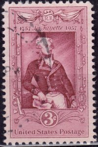 United States, 1957, Lafayette Bicentenary, 3c, sc#1097, used