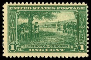 US Sc 617 F/MH - 1925 1¢ Green - Lexington-Concord Issue