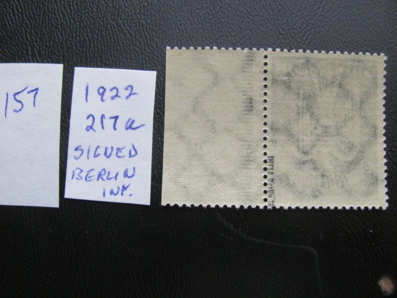 Germany 1922 MNH SIGNED BERLIN INF. MI. 217a  VF/XF 7 EUROS (157)