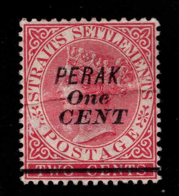 MALAYA Perak Scott 28 MH* stamp horizontal crease