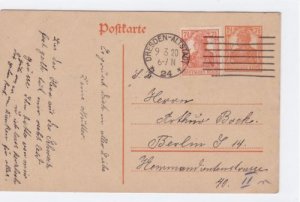 Germany Dresden 1920 to Berlin  postal stationary stamps card R21337