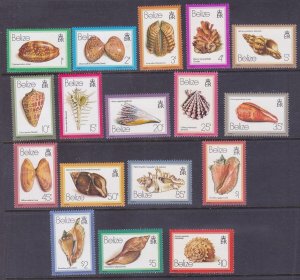 Belize 471-47 MNH OG 1980 Seashells Complete Set of 17 VF-XF Scv $90.00