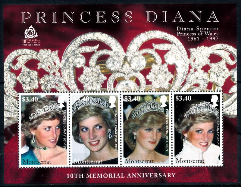 [91847] Montserrat 2007 Royalty Princess Diana Sheet MNH