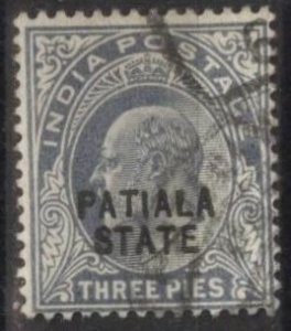 India: Patiala 31 (used) 3p Edward VII, gray, ovptd “Patiala State”