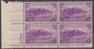 801 Plate block 3cent Puerto Rico San Juan La Fortaleza PR