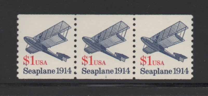 Scott #  2468  unused  OG  MNH  Plate # 1   Overall Tag  strip of 3