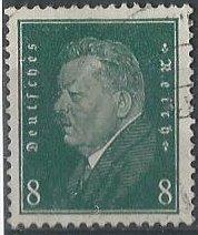 Germany 370 (used) 8p Friedrich Ebert, dk green (1928)