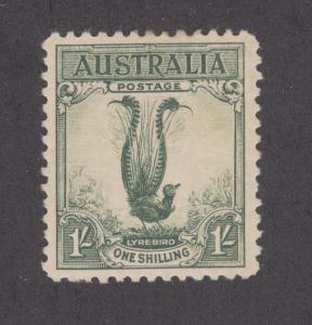 Australia Sc 141 MLH. 1932 1sh green Lyrebird, F-VF