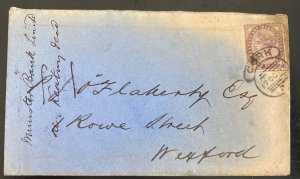 1883 Cork Ireland Munster bank Cover To Wexford