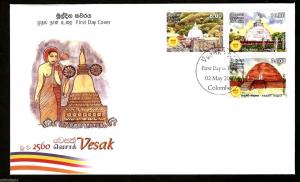 Sri Lanka 2016 Vesak Stupa Buddha Buddhist Architecture Religion FDC #6988