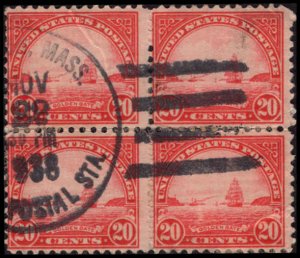 US #567 GOLDEN GATE BRIDGE USED BLOCK OF 4