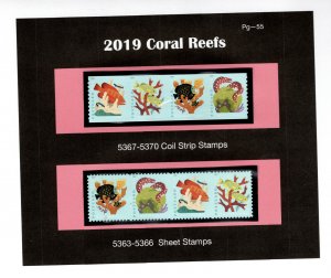 (56) 5363-5370 2019 Coral Reefs Sheet & Coil & Horiz Strips  MNH