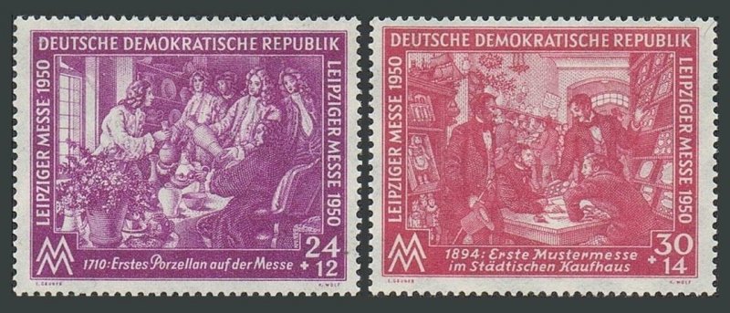 Germany-GDR B15-B16, MNH. Mi 248-249. Leipzig Spring Fair,1950. First porcelain.