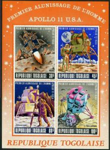 Togo C108a,C108aa,MNH.Michel 709-712 Bl.40-41 Apollo 11.Astronaut,Moon surface.