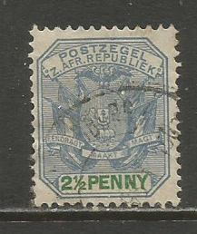 Transvaal   #169  Used  (1896)  c.v. $0.25