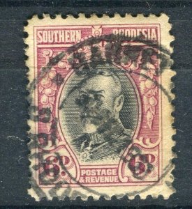 RHODESIA; 1930s early GV portrait issue used Shade of 6d. fine POSTMARK