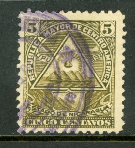 Nicaragua 1898 Seebeck Coat of Arms 10¢ Unwmk VFU B789