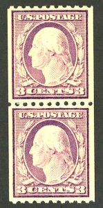 U.S. #489 MINT PAIR OG NH