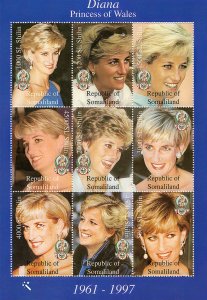 Somaliland 1998 Princess Diana Sheetlet (9)  Perforated MNH