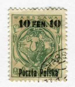 POLAND 1918 ' POCZTA POLSKA ' on German Occ. issue fine used 10f. value