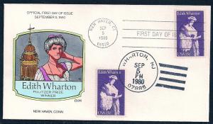 UNITED STATES FDC 15¢ Edith Wharton DUAL 1980 Collins H-P