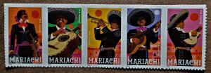 United States #5703-5707 (60c) Mariachi MNH strip of 5 (2022)