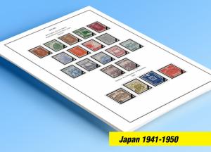 COLOR PRINTED JAPAN 1941-1950 STAMP ALBUM PAGES (38 illustrated pages)