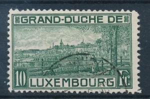 [69200] Luxembourg 1923 10 Fr Dark green Stamp From Sheet USED VF RARE