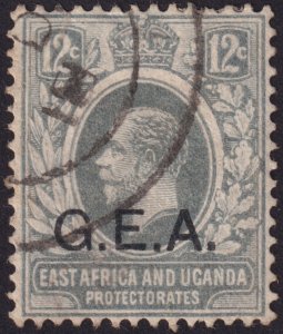 Tanganyika 1921 #1 fvf-u 12c Gray