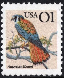 SC#2476 1¢ American Kestrel Single (1991) MNH