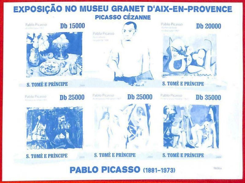 A3330 - SAO TOME & PRINCIPE - ERROR IMPERF Miniature sheet : 2009 Picasso