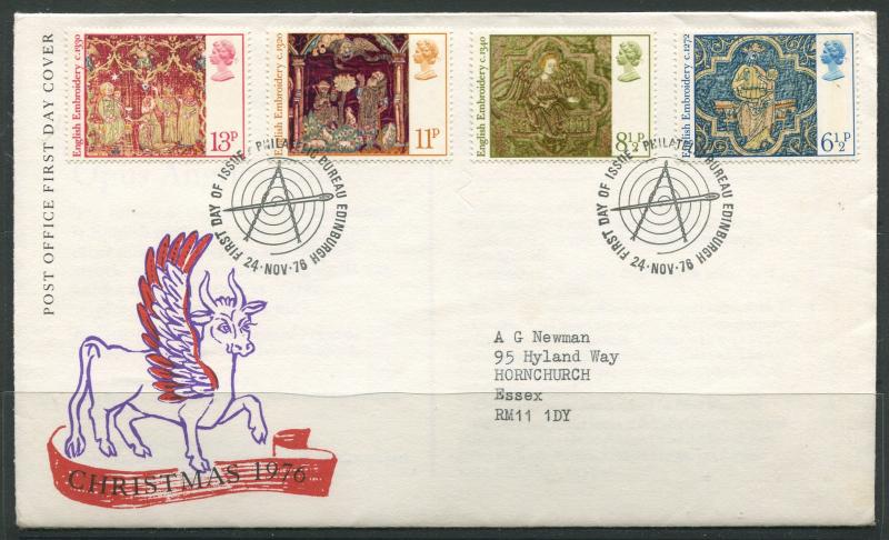 STAMP STATION PERTH:Great Britain - FDC Embroidery 1976 CV$?