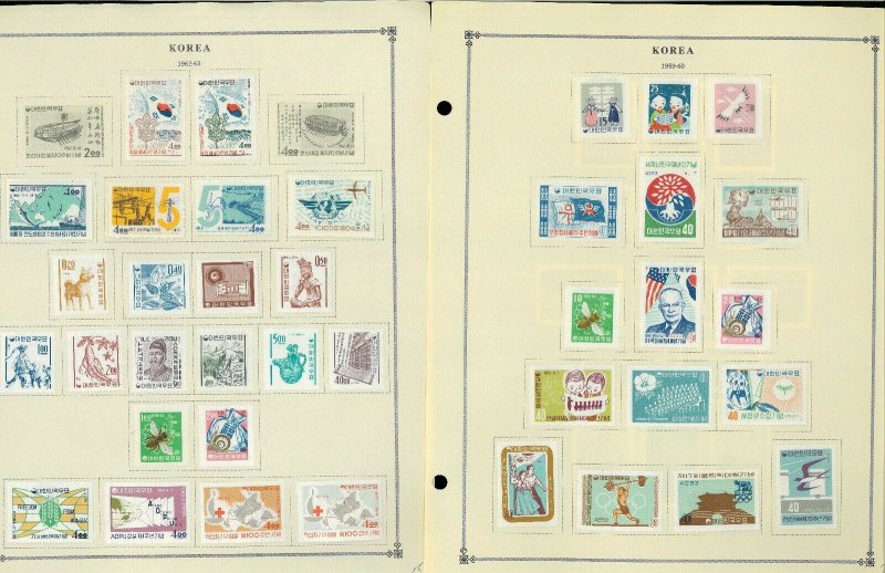 Korea (South) 1946-1973 M (mostly) & U Hinged on Scott International Pages