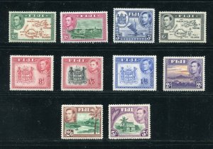 Fiji 120, 121a, 122, 125, 126, 128-131 Mint Hinged 1938-1955