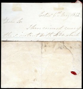 GB SCOTLAND Cover Distinctive Type 1  MX Edinburgh 4 Margin 1d Red 1842 21.25 