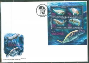 CENTRAL AFRICA 2013 DUGONGS  SHEET  FIRST DAY COVER