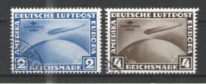 Germany -Third Reich Zeppelin reproductions 1930 Sc# C38-C39 Used G/VG