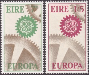 Sc# 232 / 233 Ireland 1967 Europa: Cogwheels complete set MNH CV $5.90