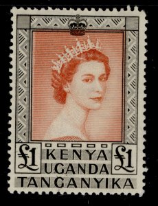 KENYA UGANDA TANGANYIKA QEII SG180a, £1 NH MINT. Cat £65.