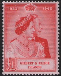 Gilbert & Ellice #  55 Mint VF NH 1948 Silver Wedding 