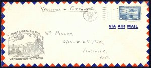 Canada Sc# C6 First Flight (Vancouver>Ottawa) 1939 3.1 Trans Canada Air Mail