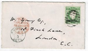 Madeira 1879 grid cancel on cover to England, Scott 24