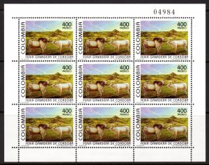 Colombia 1997 Sc#C898 CORDOBA CATTLE FAIR (FAUNA) MINI-SHEETLET (9) MNH