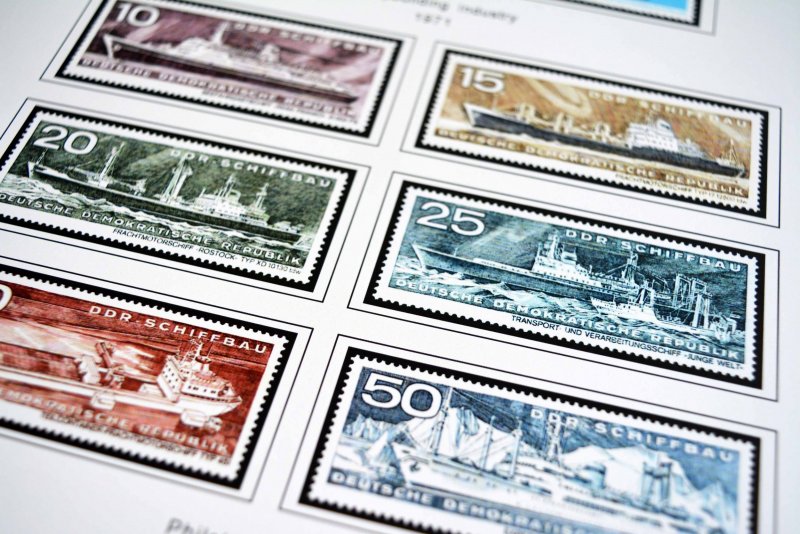 COLOR PRINTED EAST GERMANY DDR/GDR 1949-1990 STAMP ALBUM PAGES (334 ill. pages)