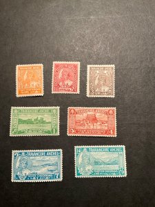 Stamps Indian States Travancore Scott #36-42 hinged