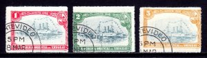 Uruguay - Scott #174-176 - Used - SCV $4.50