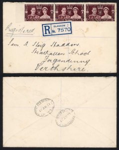 13th May 1937 Coronation x 3 on a FDC