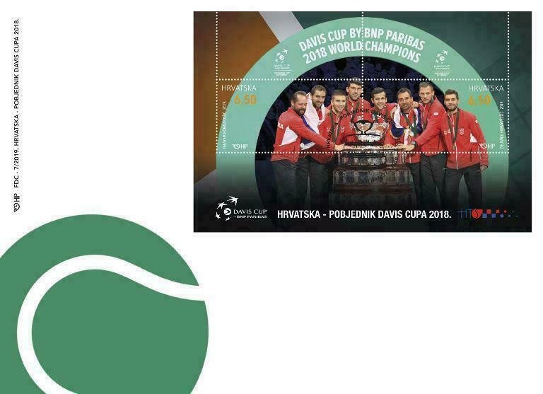 CROATIA/2019, (FDC) WINNER OF THE 2018 DAVIS CUP (Tennis, Sport), MNH 